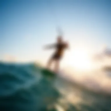 A beginner learning the basics of one wing surf