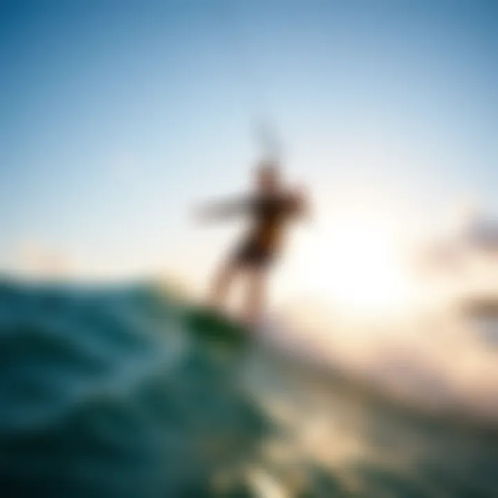 A beginner learning the basics of one wing surf