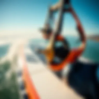 Close-up of innovative one wing surf equipment