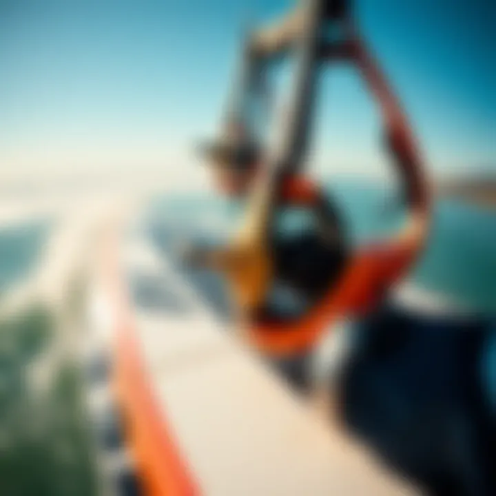 Close-up of innovative one wing surf equipment