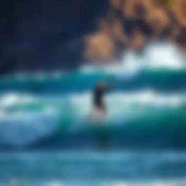 A kiteboarder navigating the waves with a one wing surf setup