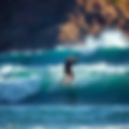 A kiteboarder navigating the waves with a one wing surf setup