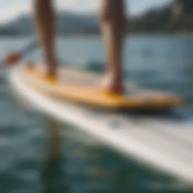 Close-up of high-quality paddle board equipment showcasing craftsmanship