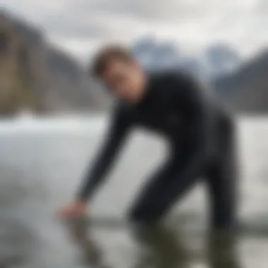 Close-up of Patagonia wetsuit material