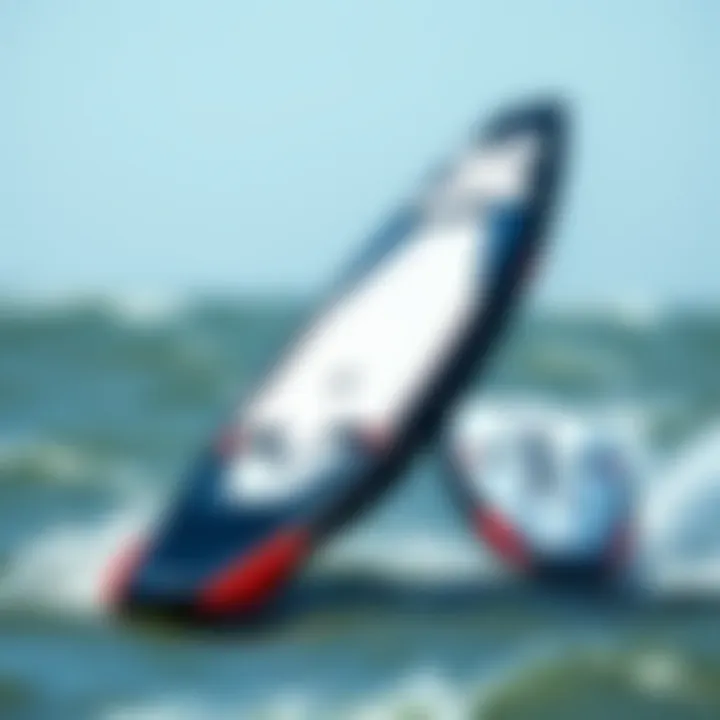 Detailed view of pocket foil board design showcasing its unique shape and features