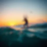 Kiteboarder navigating the Sanibel Tides during sunset