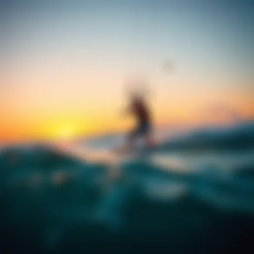 Kiteboarder navigating the Sanibel Tides during sunset
