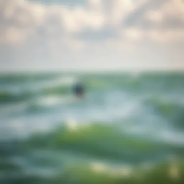 Illustration of tide patterns affecting kiteboarding conditions