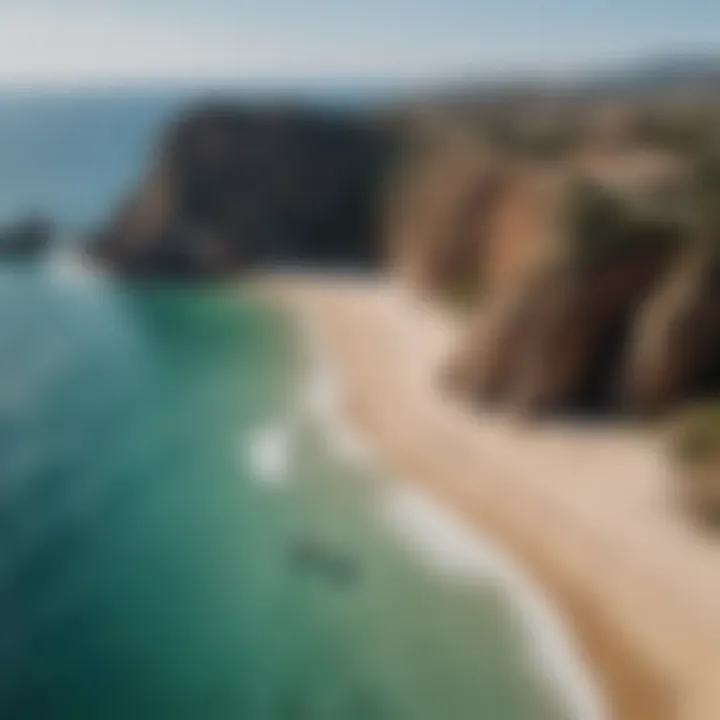 A panoramic view of the wind-swept beaches ideal for kiteboarding