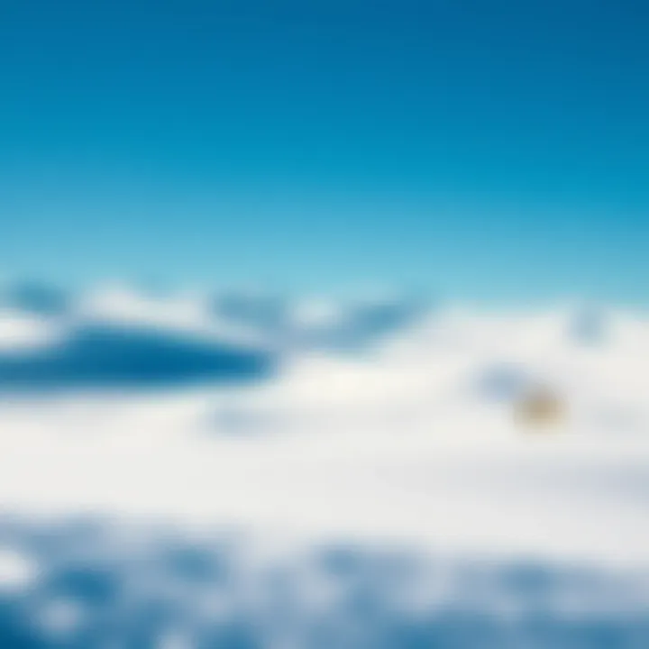 A breathtaking snowy landscape ideal for snow kiting, featuring rolling hills and clear blue skies