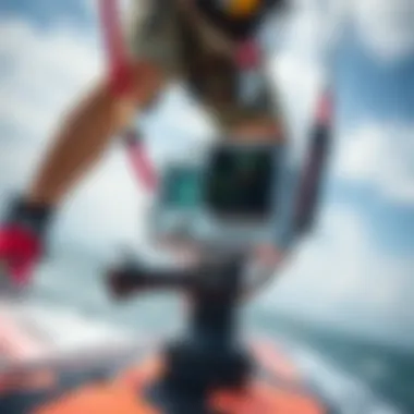 SP GoPro mount securely attached to a kiteboard