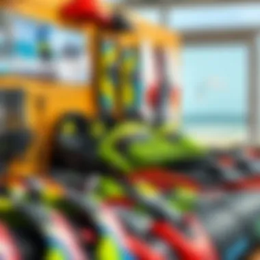 Diverse range of slingshot kiteboarding equipment on display