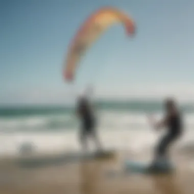 Group of kiteboarders discussing back roll techniques