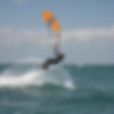 Diagram illustrating safety considerations for small hydrofoils in kiteboarding.