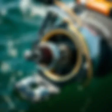 Mechanics of Hydrofoiling Technology Close-up of an efoil's hydrofoil mechanism