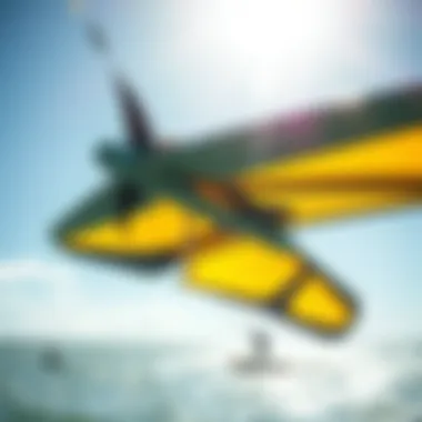 A close-up view of a hydro foil kite showcasing its advanced design and materials