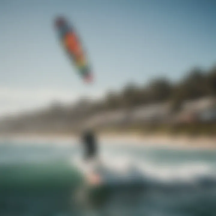 A scenic view of an engaged kite surfing community at a local event