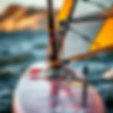 Close-up of wind surfing foil equipment showcasing its design