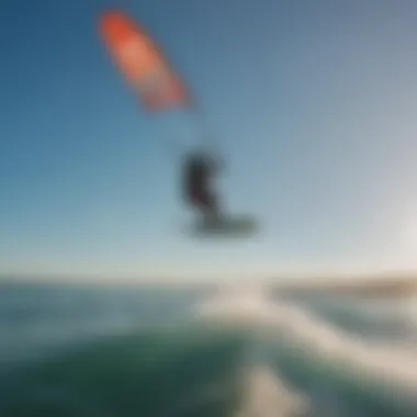 A serene kiteboarding destination with clear skies