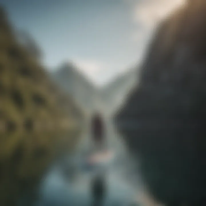 A scenic view of a rider showcasing their Fanatic paddleboard