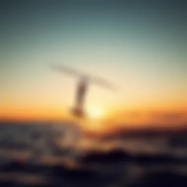 Lift efoil gliding over water at sunset