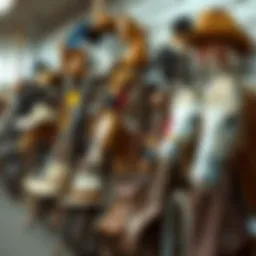 Various used rodeo gear displayed for sale