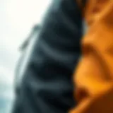 Close-up of Mustang dry suit fabric showcasing its durability