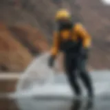 Mustang drysuit showcasing advanced material technology