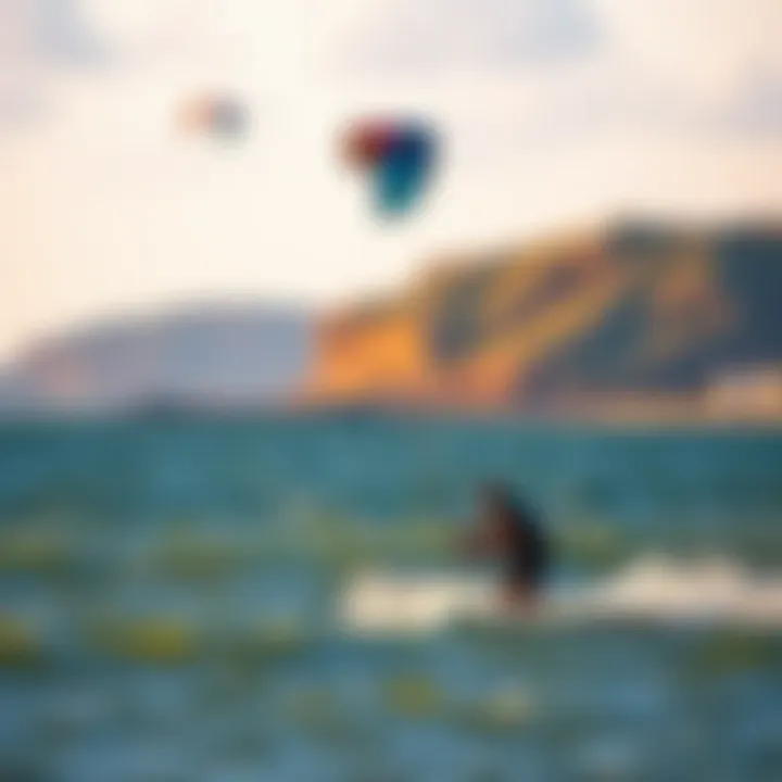 Scenic view of kiteboarding location in New York