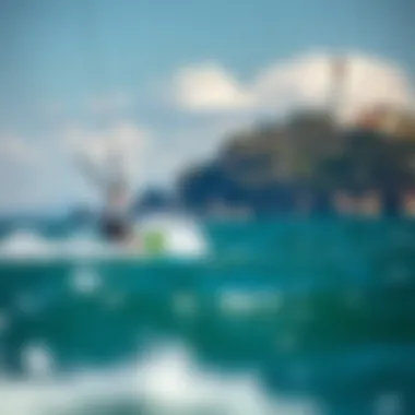 A picturesque coastal location ideal for kitesurfing