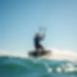 A kiteboarder showcasing the Patagonia R3 in dynamic action on the water.