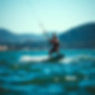Prone foil board in action on the water, illustrating performance in kiteboarding