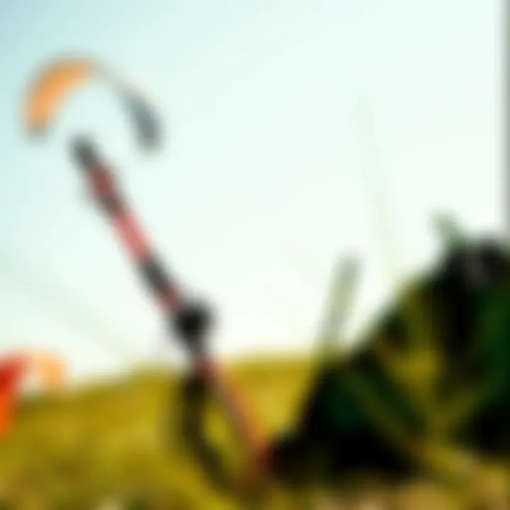 Eco-friendly kiteboarding gear with nature in the background