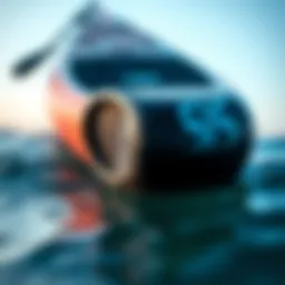 Close-up view of Slingshot inflatable SUP showcasing its design and materials