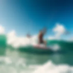 Kiteboarders riding dynamic waves in Barbados