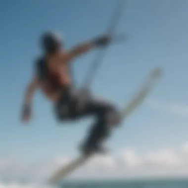 Close-up of Takuma's innovative kiteboarding equipment