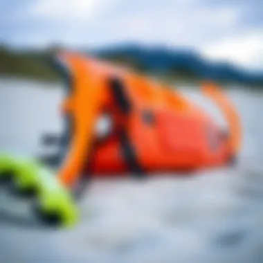 Essential Gear for Kiteboarding at Tomales Bay Close-up of kiteboarding gear resting on the beach
