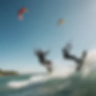 Kiteboarders enjoying a vibrant day on the water