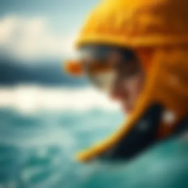 A close-up view of a waterproof floating hat showcasing its advanced material technology.