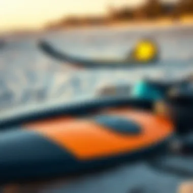 Essential Gear for Kiteboarding Enthusiasts Close-up of essential kiteboarding gear laid out on the beach