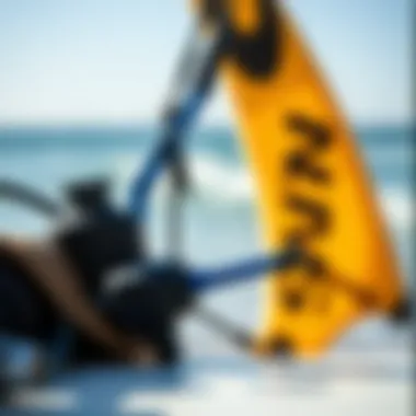 Close-up of essential wing foil equipment