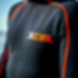 Close-up of high-performance wetsuit showcasing advanced materials