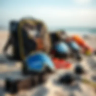 Essential Kiteboarding Accessories for Every Adventure Kiteboarding accessories displayed on a sandy beach