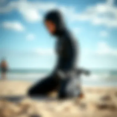 Yamamoto Neoprene Kiteboarding Gear Kiteboarding gear made from Yamamoto neoprene on the beach