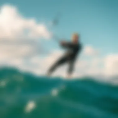 Kiteboarder in action wearing a top-performance wetsuit