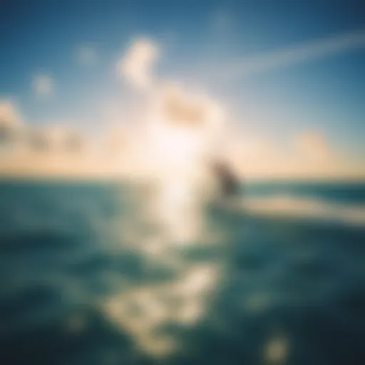 A breathtaking view of Cat Island's pristine beaches and clear waters ideal for kiteboarding.