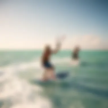 Kiteboarders navigating the vibrant waves off the coast of Cat Island.