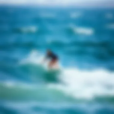 A rider skillfully maneuvering a foil surfboard amidst waves