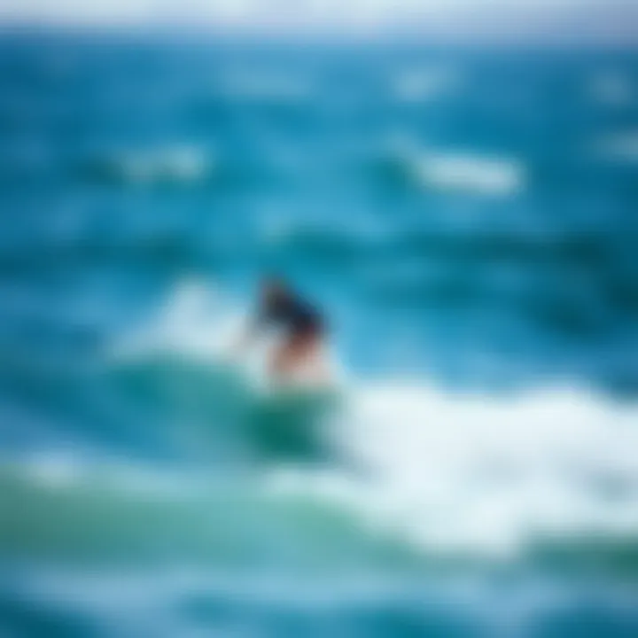 A rider skillfully maneuvering a foil surfboard amidst waves