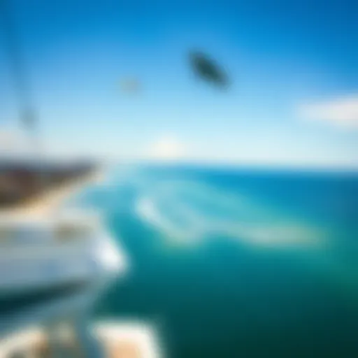 A stunning aerial view of Fort Pierce showcasing its coastline and kiteboarding conditions.
